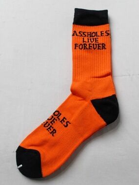 NWT A**holes Live Forever Adult Unisex Color Block Crew Socks, Unisex